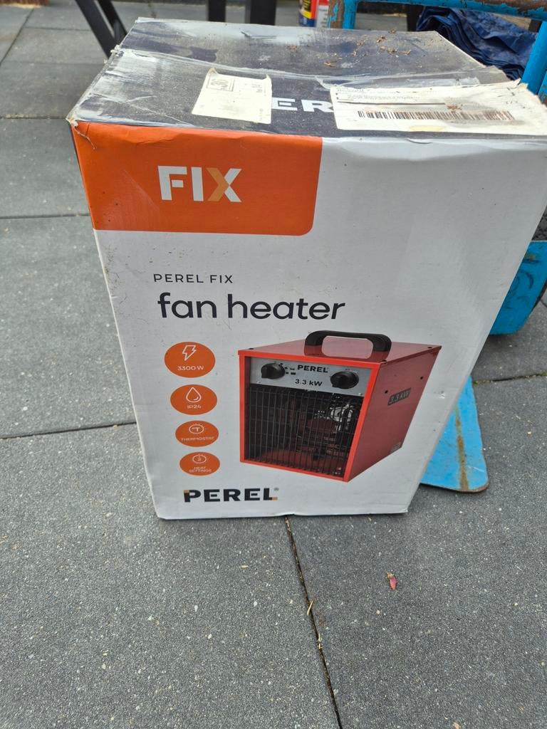 Perel Fix Fan Heater 3300W - Gebruikt, Ophalen of Verzenden, Gebruikt, 800 watt of meer, Kachel