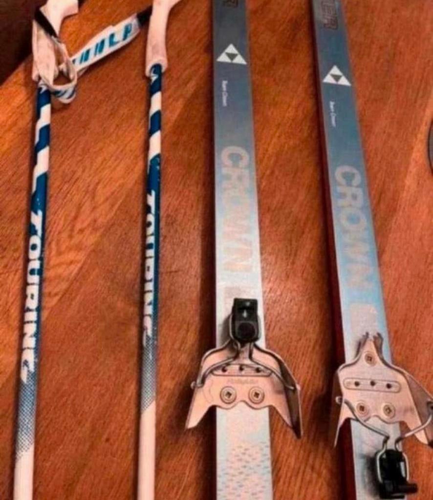 FISHER CROWN BASE ski latten 190cm + stokken, Ophalen of Verzenden, Zo goed als nieuw, Skiën, Ski's
