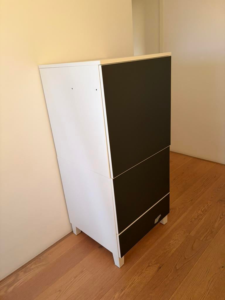 IKEA PLATSA Kast Zwart/Wit – Opbergkast, Ophalen of Verzenden, Gebruikt, 25 tot 50 cm, 50 tot 100 cm