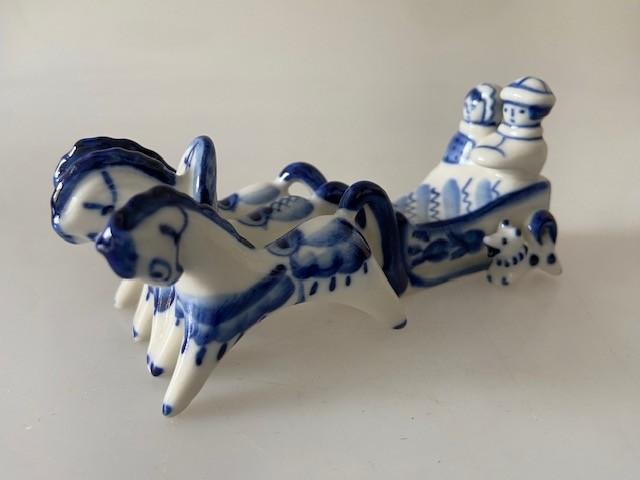 Beeldje slee GzheL Russish blue, Ophalen of Verzenden, Zo goed als nieuw, Overige typen
