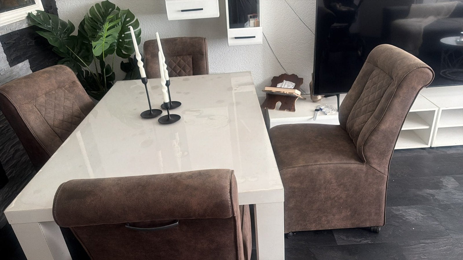 Eet tafel met 4 stollen, Huis en Inrichting, Tafels | Eettafels, Ophalen of Verzenden, Rechthoekig, 100 tot 150 cm, 50 tot 100 cm