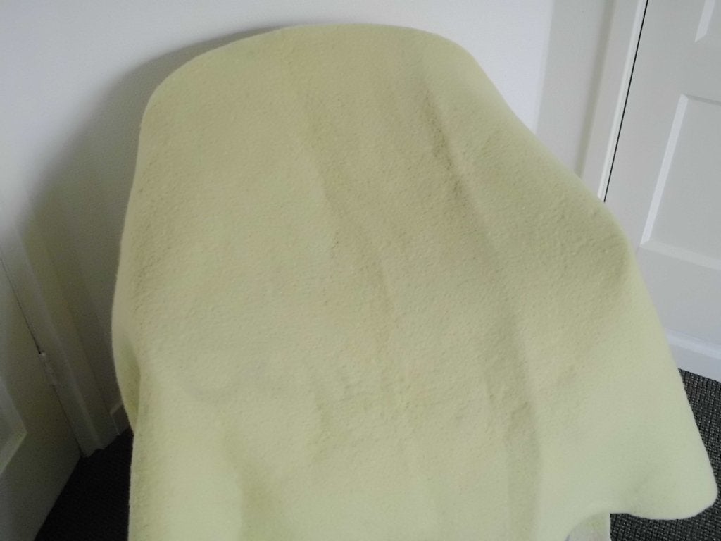 1 x gele retro AaBe vintage wollen deken geel 200 x 125, Ophalen, Gebruikt, Eenpersoons, Geel