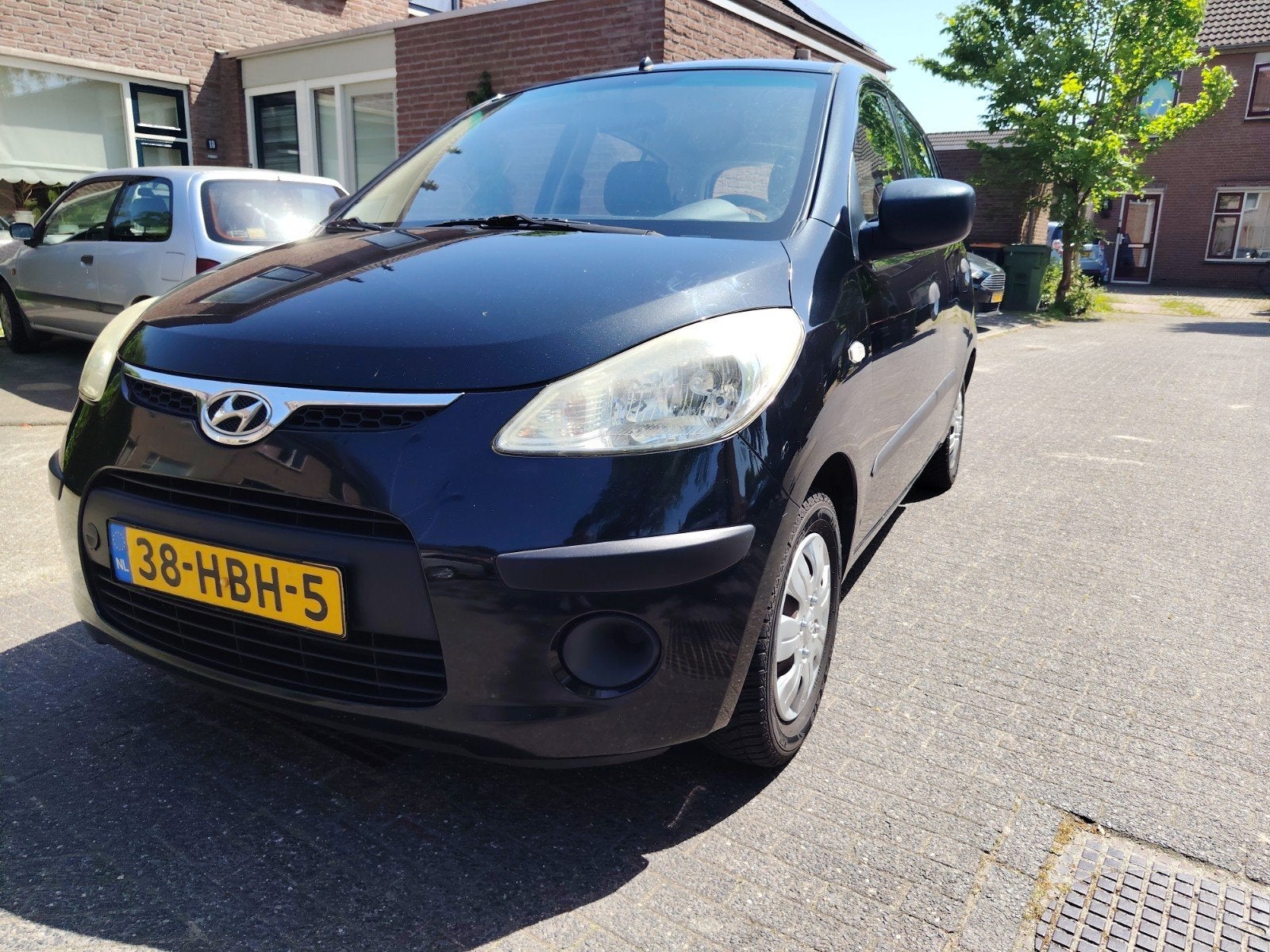 Hyundai i10 1.1 I 5DR 2008 Zwart, Auto's, Voorwielaandrijving, Stof, 31 €/maand, 4 cilinders