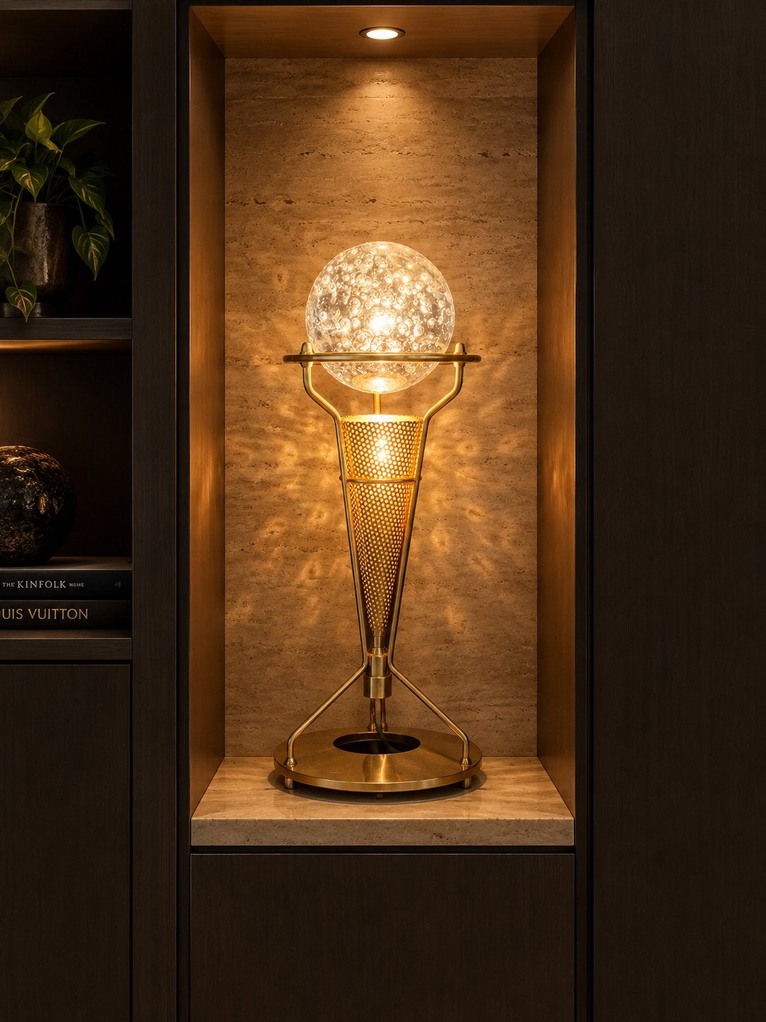 Lamp, Gebruikt, Goud, 38 cm, Ophalen of Verzenden