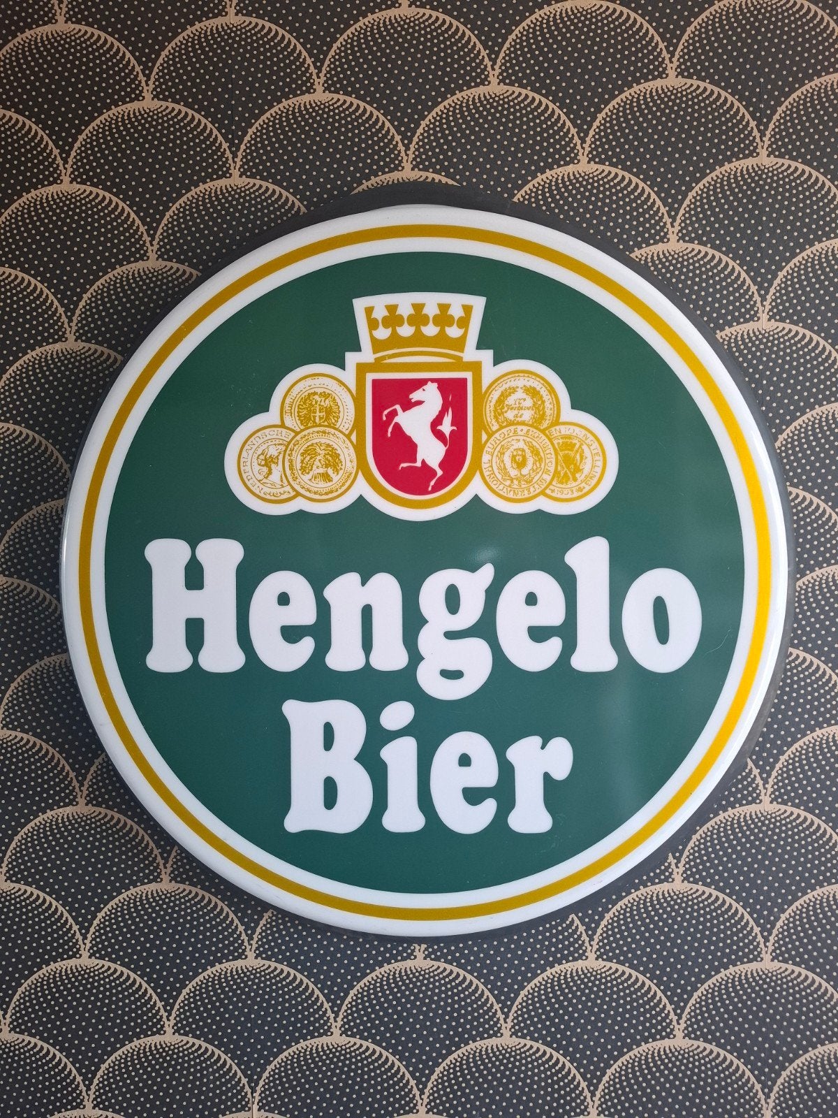 hengelo bier lichtbak deel ( zeldzaam mancave), Ophalen of Verzenden, Gebruikt, Reclamebord, Plaat of Schild