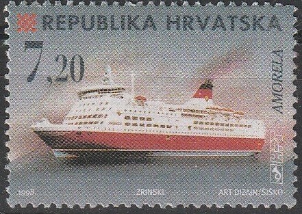 3124. Kroatie 480* ongest. zdr gom Schip LEES, Ophalen of Verzenden, Overige landen