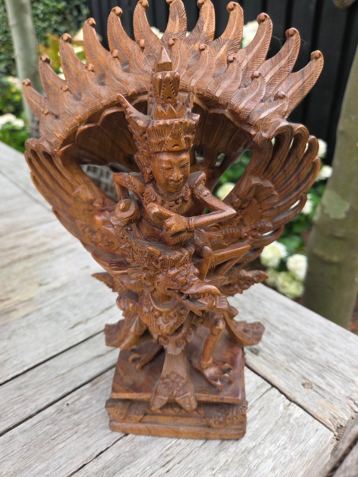 Houten Balinese Garuda Beeld - Handgesneden, Antiek en Kunst, Kunst | Beelden en Houtsnijwerken, Overige onderwerpen, Ophalen of Verzenden