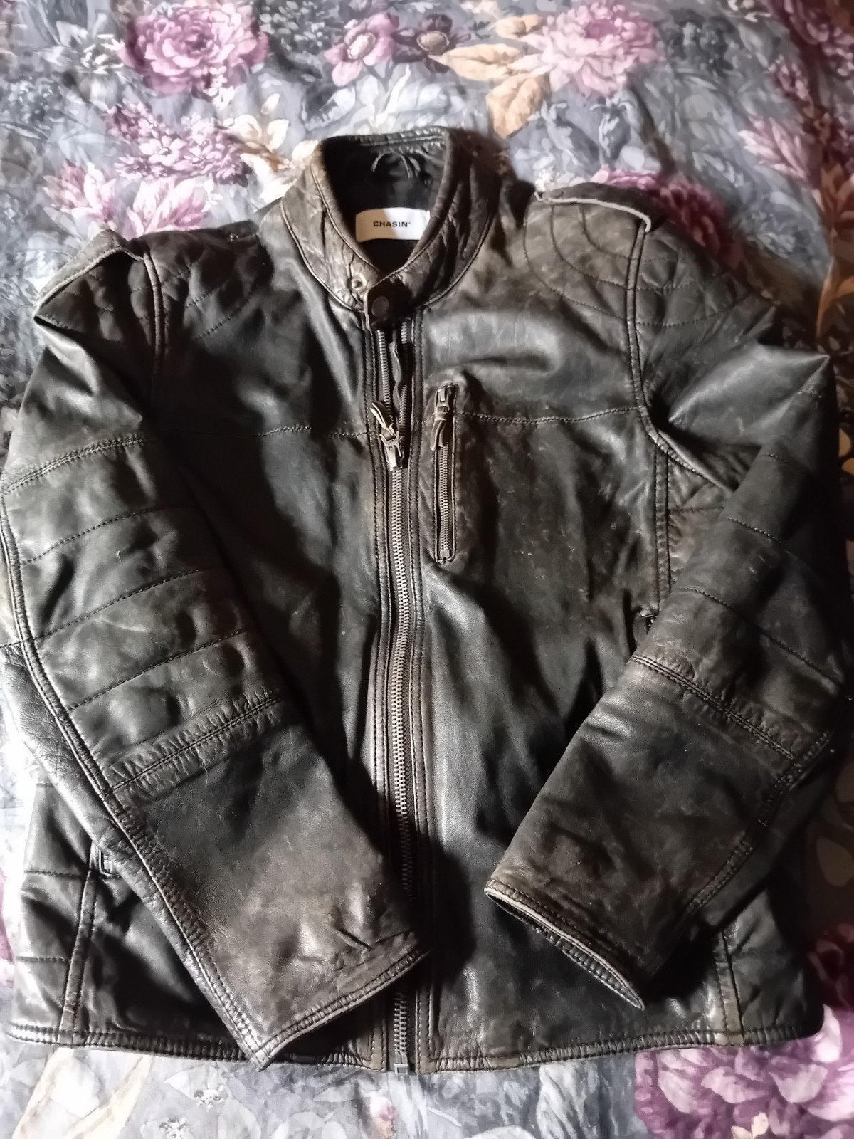 zwarte leren jas...maat medium, Chasin, Maat 48/50 (M), Zwart, Ophalen of Verzenden