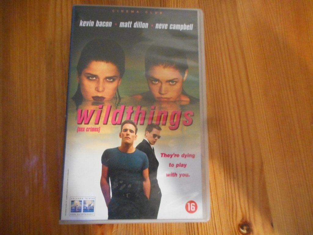 WILDTHINGS! Speelfilm met Kevin Bacon e.v.a Op VIDEO!, Verzenden, Overige genres, Zo goed als nieuw, Vanaf 12 jaar
