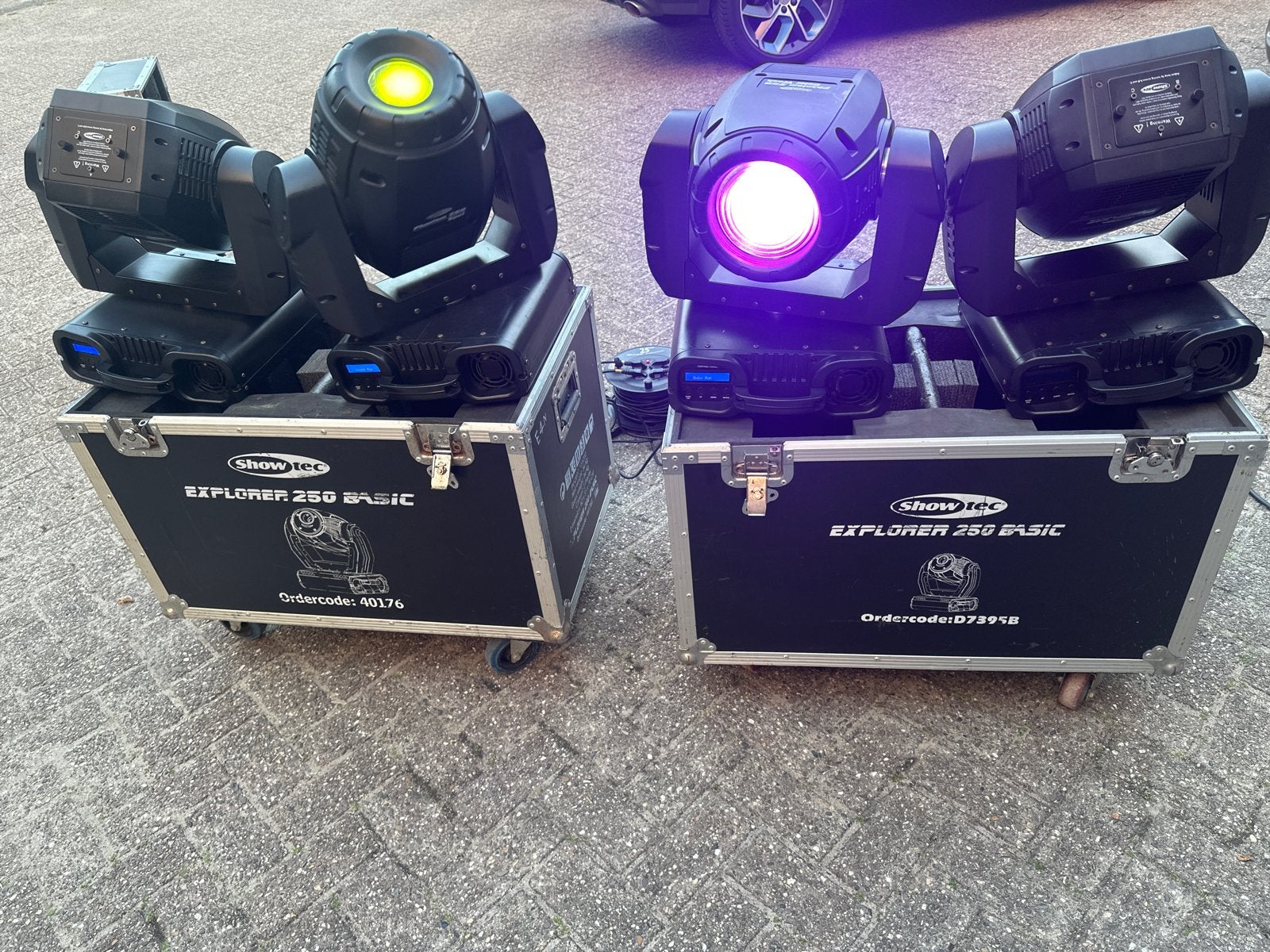 Showtec Explorer 250 Basic Moving Heads set van 4, Muziek en Instrumenten, Ophalen of Verzenden, Gebruikt, Licht, Kleur