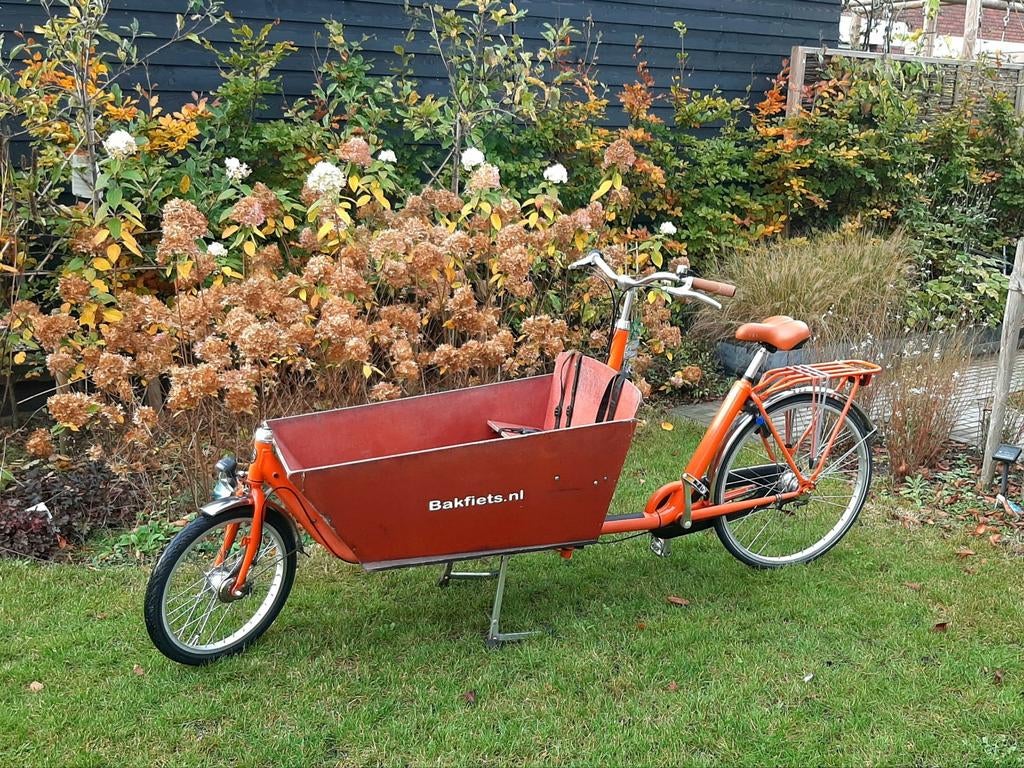 Bakfiets NL CargoBike Long, Oranje,, Fietsen en Brommers, Fietsen | Bakfietsen, Gebruikt, 2 kinderen, Trommelrem, Ophalen