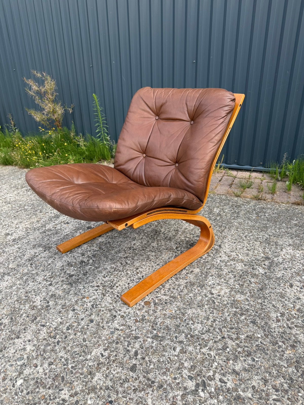 Vintage design stoel fauteuil kengu, Ophalen, Gebruikt, 75 tot 100 cm, X
