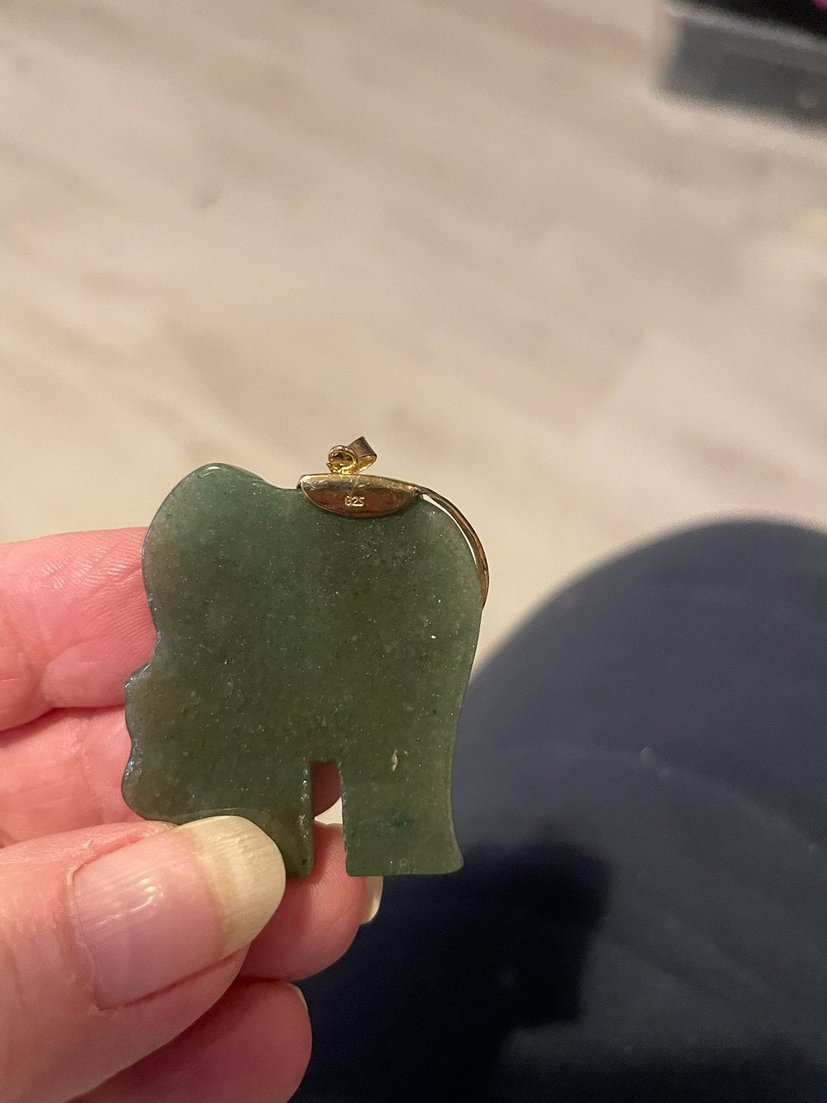 Jade met goude olifant, Overige materialen, Ophalen of Verzenden, Zo goed als nieuw, Goud