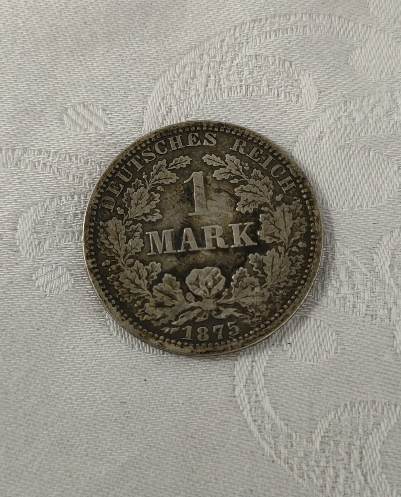 Zilveren Duitse munt 1 Mark 1875, Ophalen of Verzenden, Duitsland, Losse munt, Zilver
