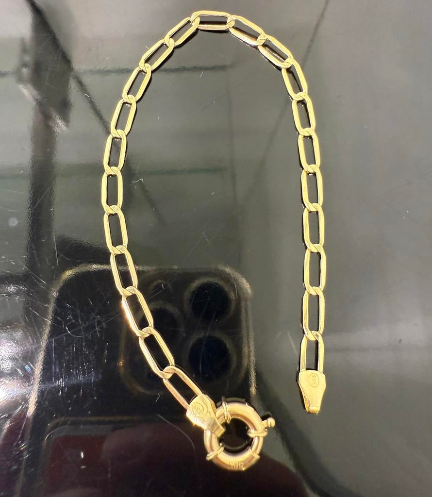 Prachtige 14 karaats gouden schakel armband, Ophalen of Verzenden, Nieuw, Goud