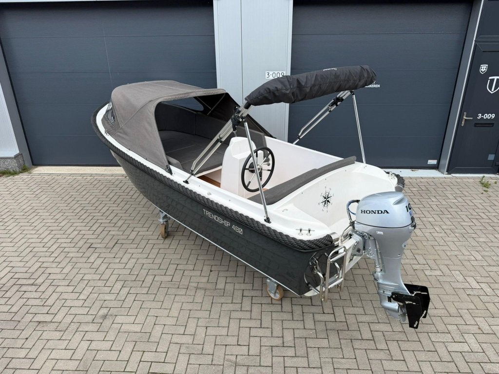 Nette Trendship 480 Sloep Compleet incl. Honda 10PK 4-takt, Watersport en Boten, Sloepen, Overige merken, Trendship, Biminitop