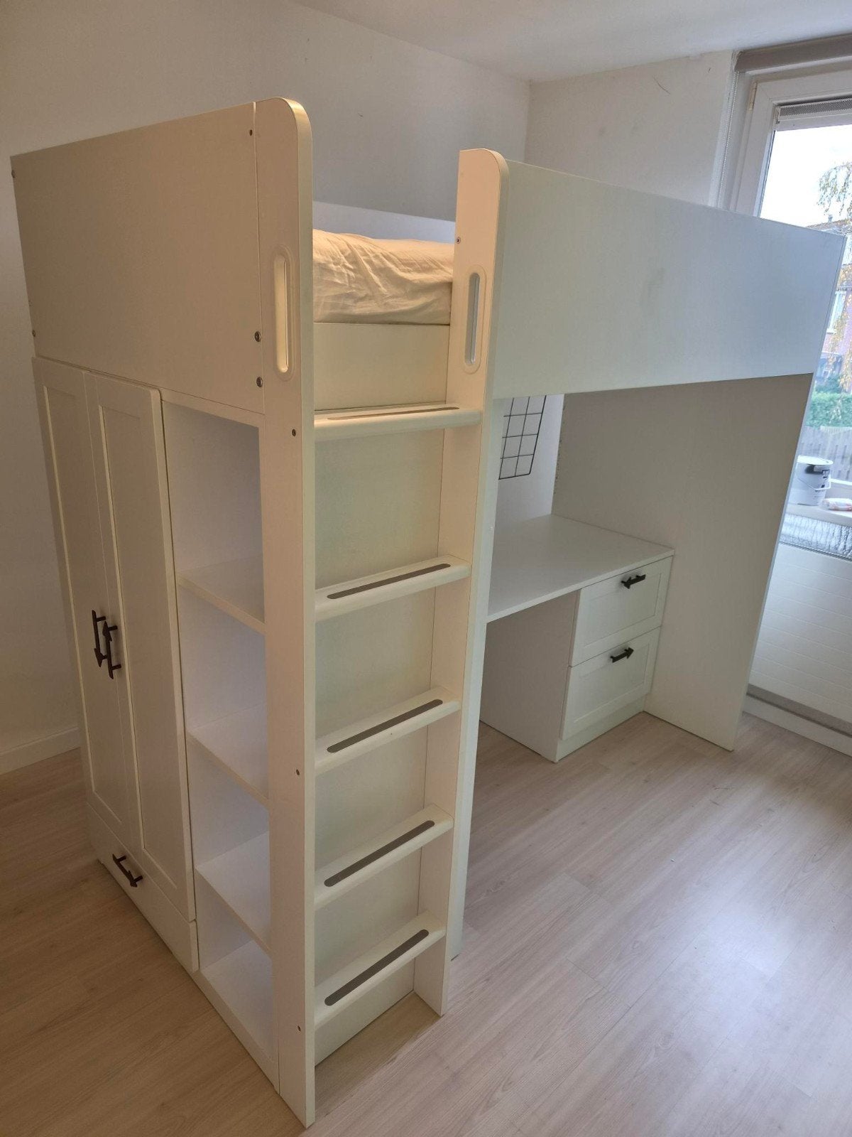 Hoogslaper met bureau en kast (Ikea), Ophalen, Eenpersoons, Zo goed als nieuw, 200 cm