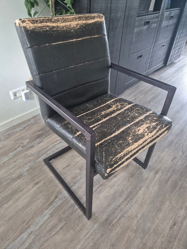 6 Keukenstoelen, Ophalen, Overige materialen, Gebruikt, Zwart