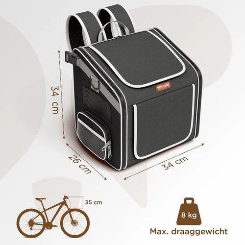 Trevopet 4-in-1 fietstas / rugzak – donkergrijs, Dieren en Toebehoren, Honden-accessoires, Ophalen of Verzenden, Gebruikt