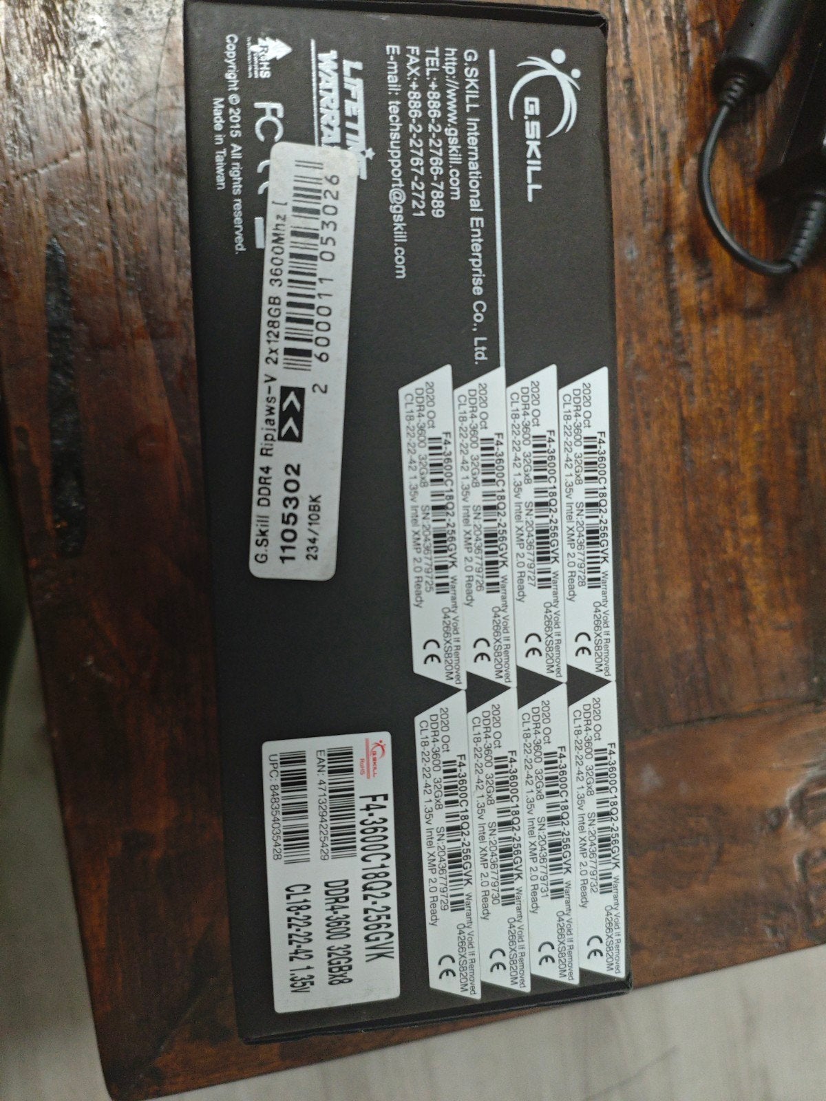G.SKILL Ripjaws V 32GB DDR4-3600 RAM (8x), Computers en Software, RAM geheugen, Ophalen of Verzenden