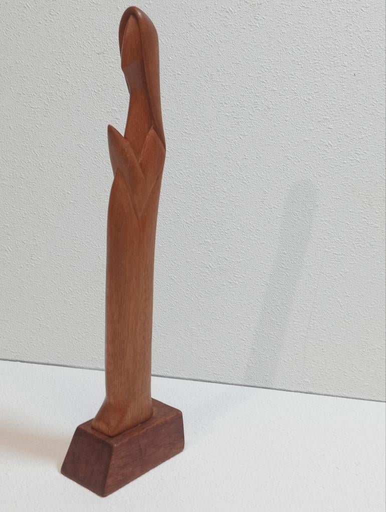 Abstract houten beeldje met Meesterteken, Antiek en Kunst, Kunst | Beelden en Houtsnijwerken, Verzenden