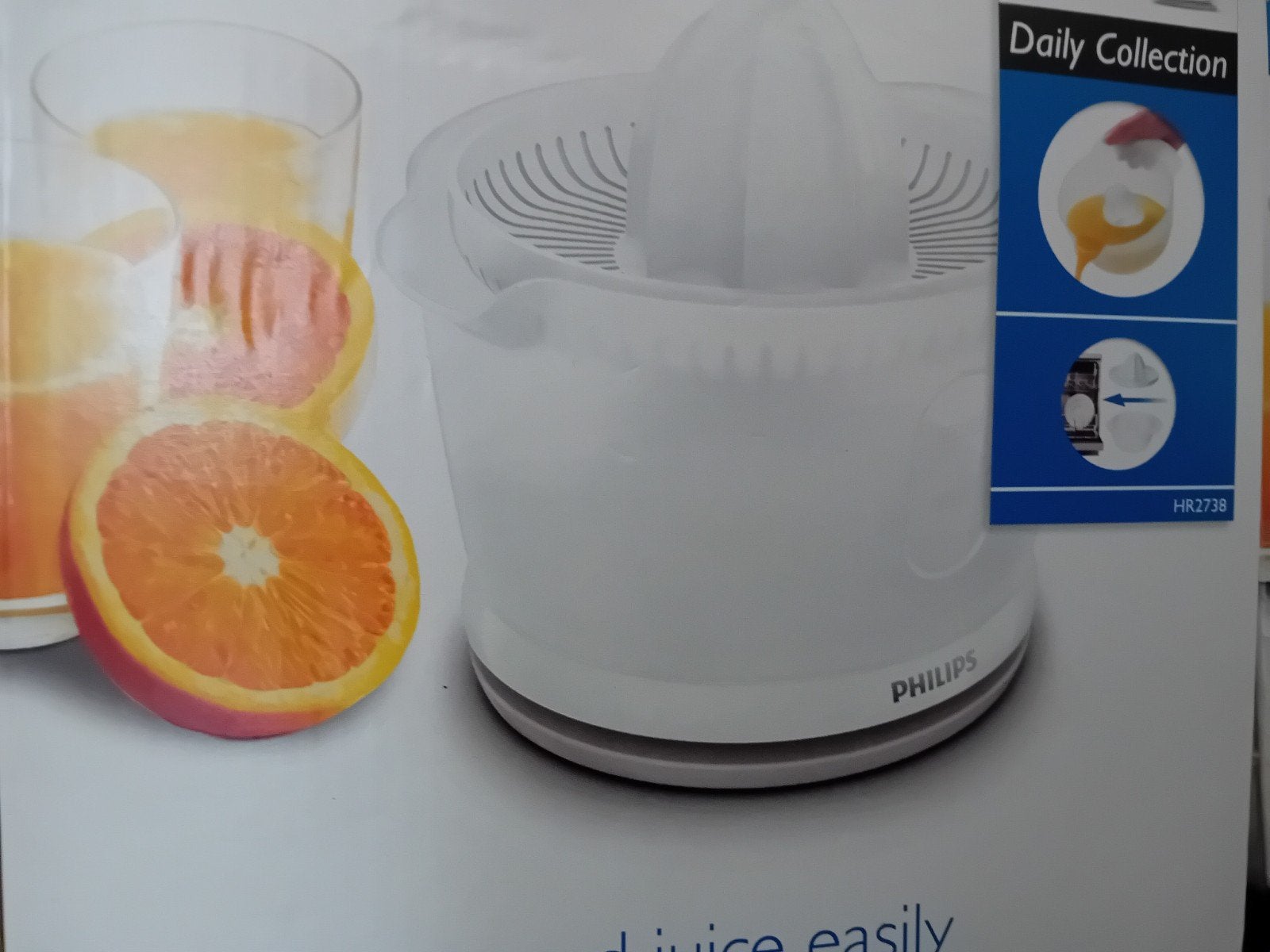 Philips  Elektrische Citruspers HR2738 Nieuw!, Huis en Inrichting, Ophalen, Nieuw, Wit