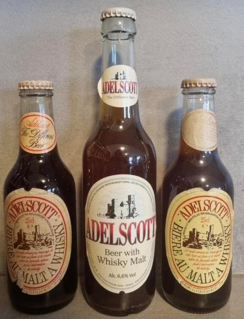 3 Oude Adelscott, Adelshoffen (’88, ’89, '02) – Schiltigheim, Verzamelen, Ophalen of Verzenden, Zo goed als nieuw, Glas of Glazen