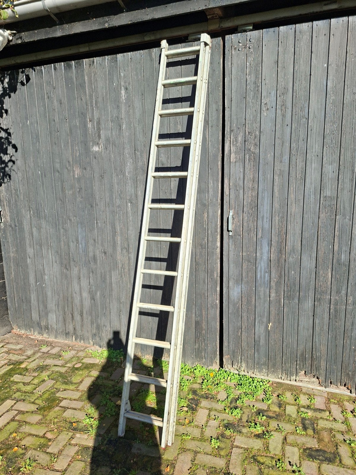 Aluminium ladder 2 x 12 sporten, Doe-het-zelf en Verbouw, Ophalen, Gebruikt, Ladder, 4 meter of meer