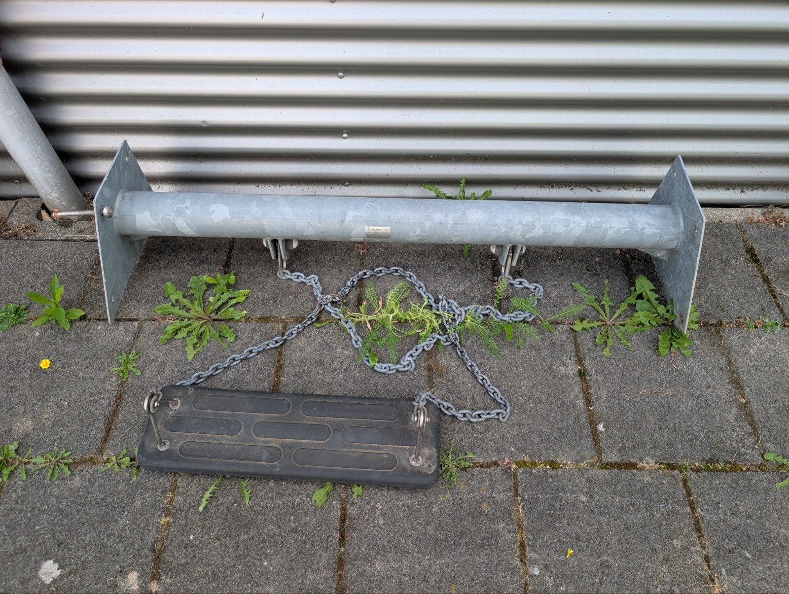 Professionele Schommelbalk met Schommelzitje en Kettingen, Ophalen, Gebruikt, Schommel, Aanbouwonderdeel