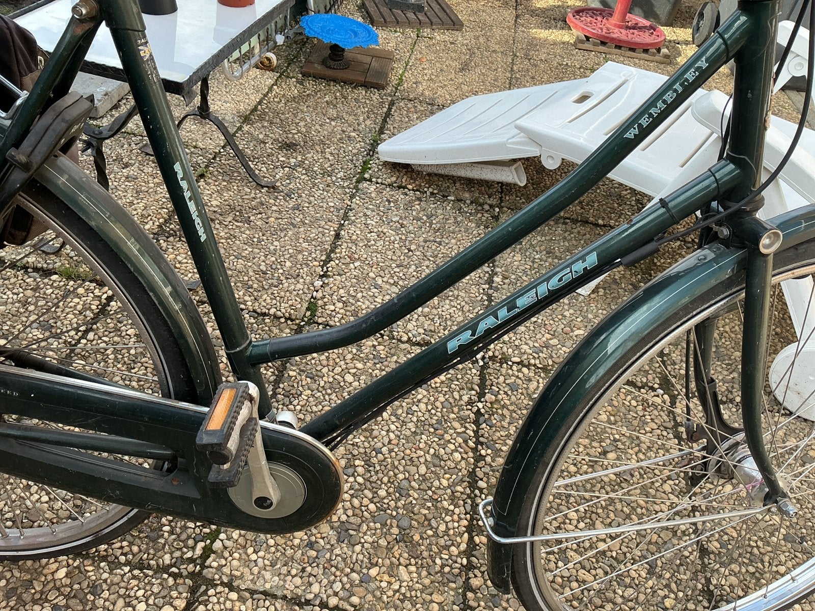 Raleigh Wembley damesfiets - Groen, Fietsen en Brommers, Fietsen | Dames | Damesfietsen, Terugtraprem, Ophalen, Overige merken