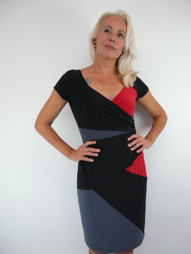 Vintage Joseph Ribkoff Jurk 40, Maat 38/40 (M), Zwart, Joseph Ribkoff, Ophalen of Verzenden