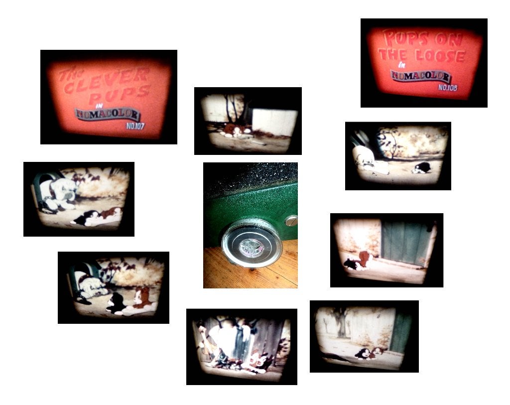 8mm film 2x Clever Pups + on the Loose 1935 - N8 kleur -, Ophalen of Verzenden, 8mm film
