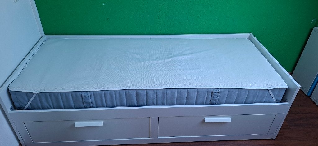 Mooi uitschuifbaar bed met lades!, Ophalen, Gebruikt, Eenpersoons, Wit