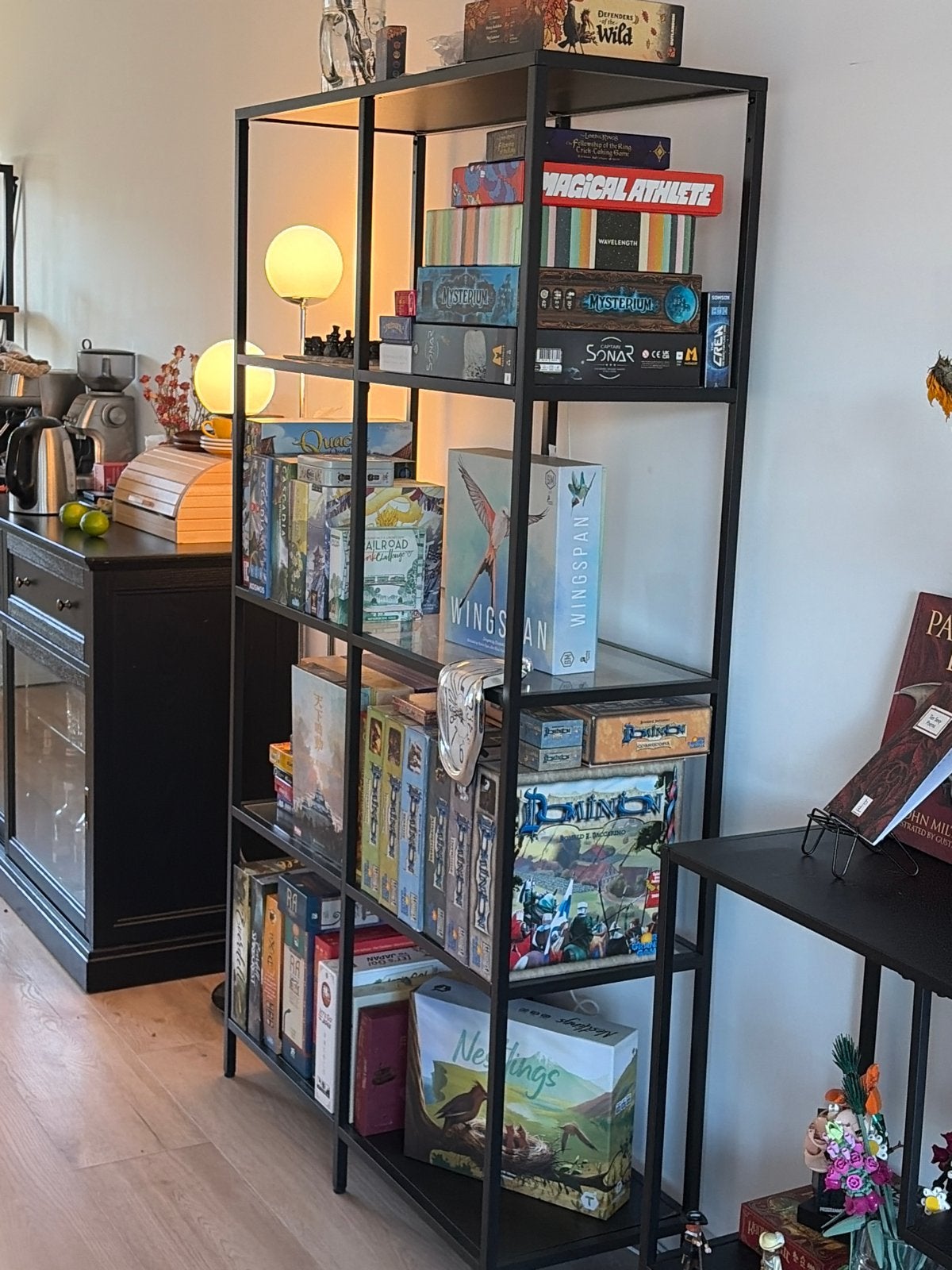 IKEA VITTSJÖ Open Kast - Zwart metaal en glas, Ophalen, Met plank(en), 50 tot 100 cm, 150 tot 200 cm