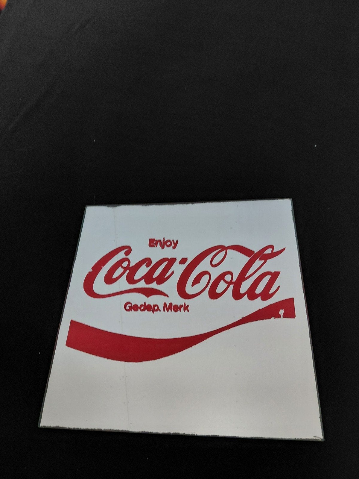 Vintage Coca-Cola spiegel - Gedep. Merk, Ophalen of Verzenden, Gebruikt, Reclamebord