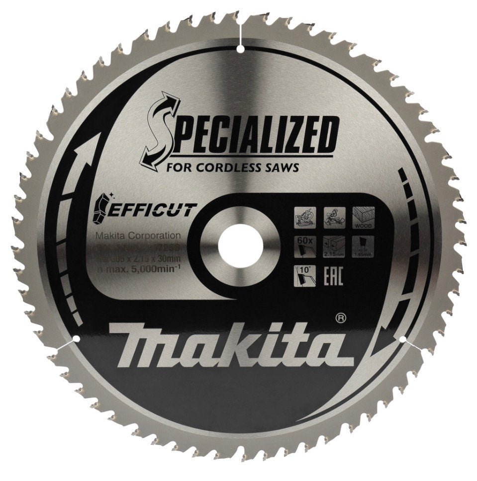 Makita zaagblad afkortzaag 305 mm 60 tands, Gebruikt, 70 mm of meer, Ophalen of Verzenden, Afkortzaag