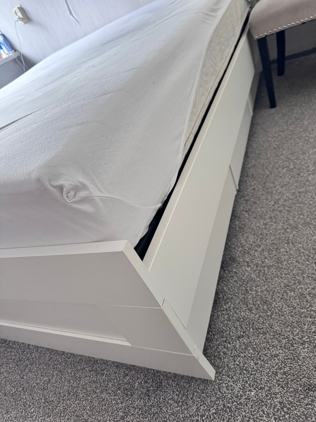 IKEA bedframe wit met 3 laden op wielen incl 2 latten bodem, Huis en Inrichting, Ophalen, Gebruikt, 90 cm, Eenpersoons