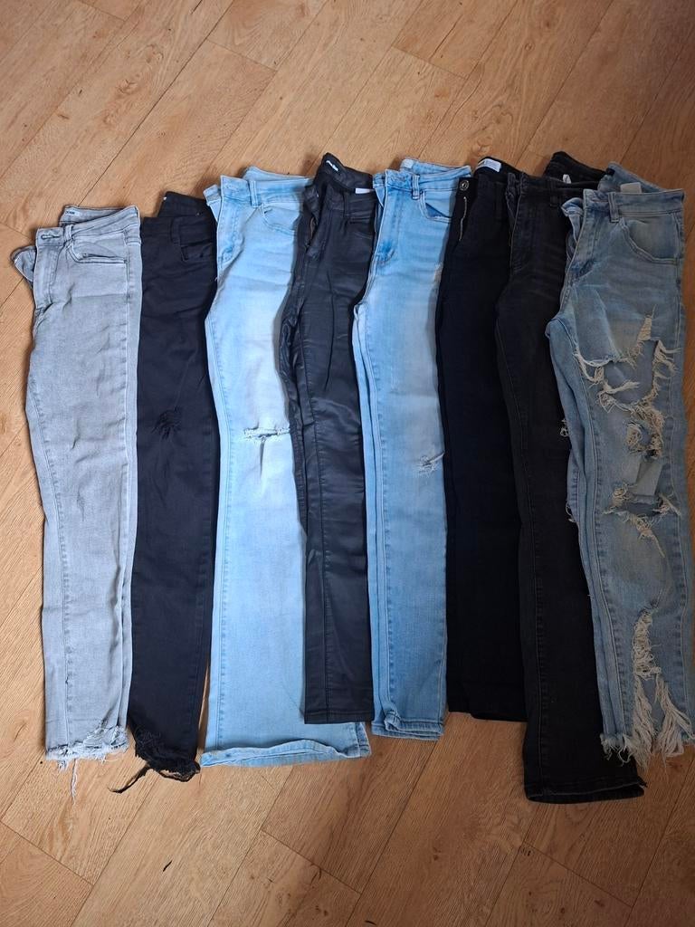 8 spijkerbroeken jeans maat XS / 34, Blauw, Miss bon, Ophalen of Verzenden, Zo goed als nieuw