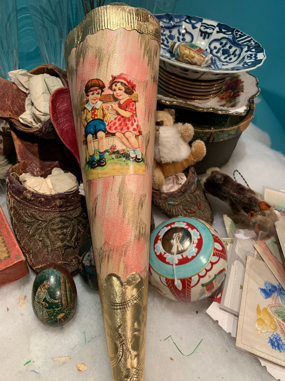 Antieke Duitse snoepzak - Uniek verzamelobject, Ophalen of Verzenden