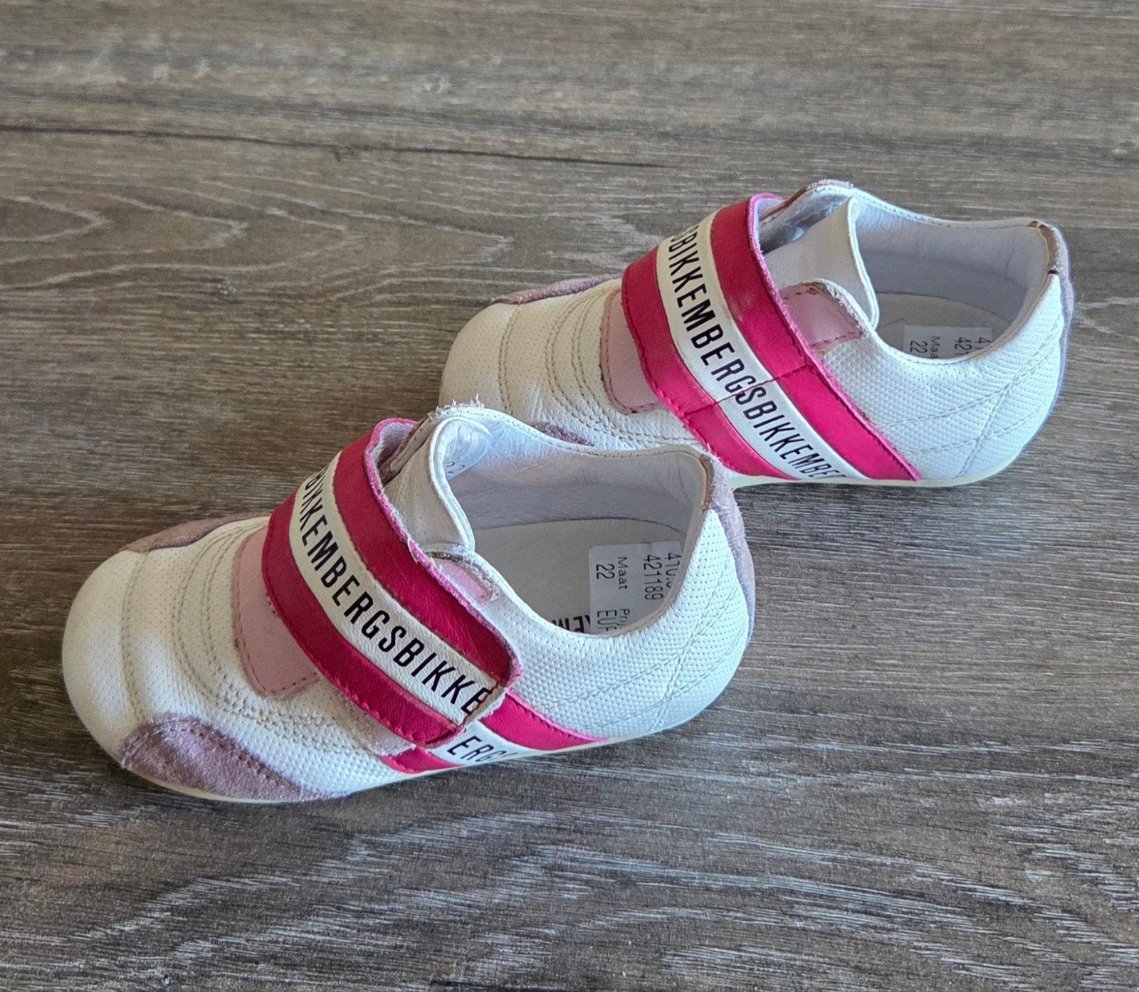 Bikkembergs babyschoenen maat 22 - wit/roze, Meisje, Schoenen, Ophalen of Verzenden, Zo goed als nieuw