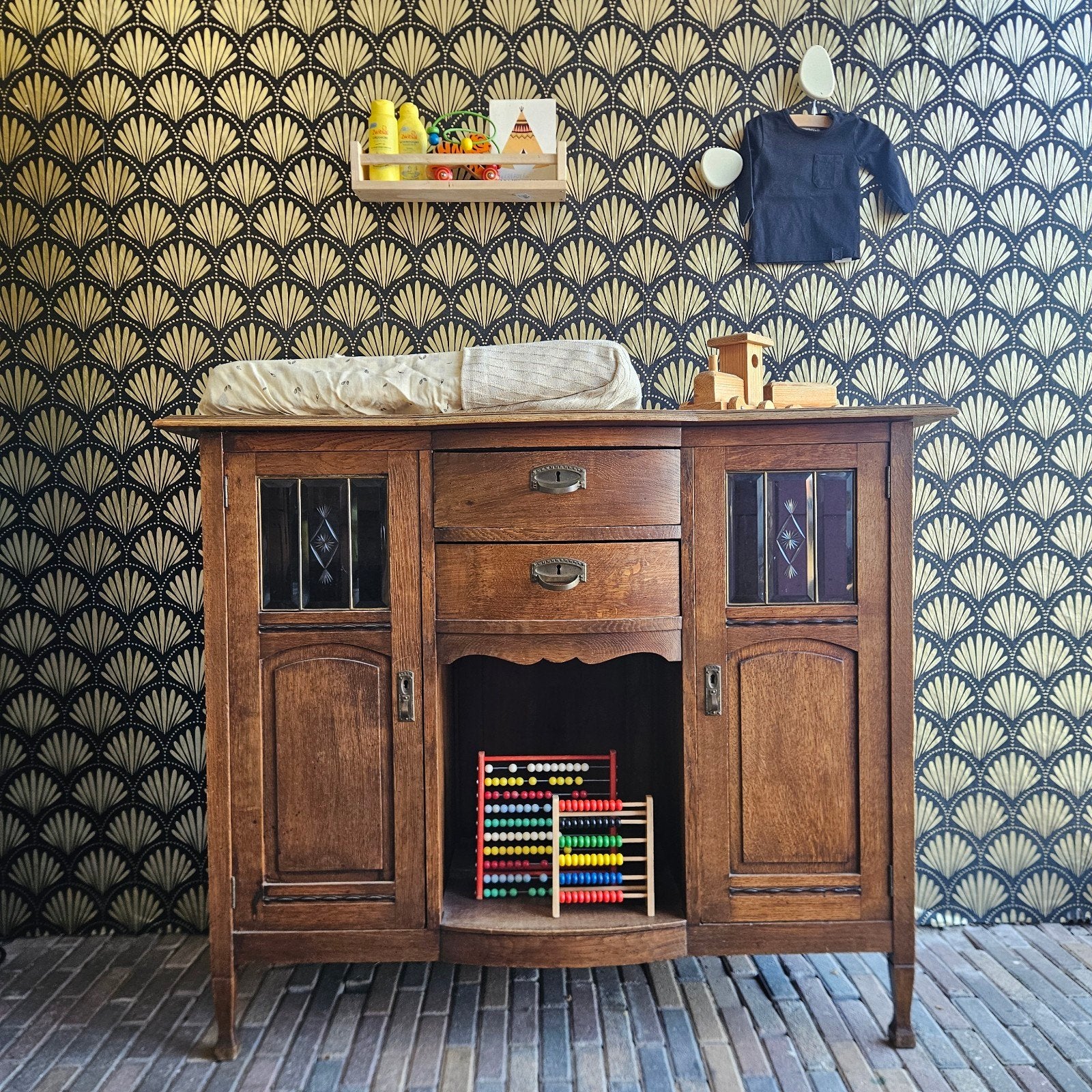 mooie eikenhouten vintage commode/dressoir, Ophalen, Zo goed als nieuw, 25 tot 50 cm, 100 tot 150 cm