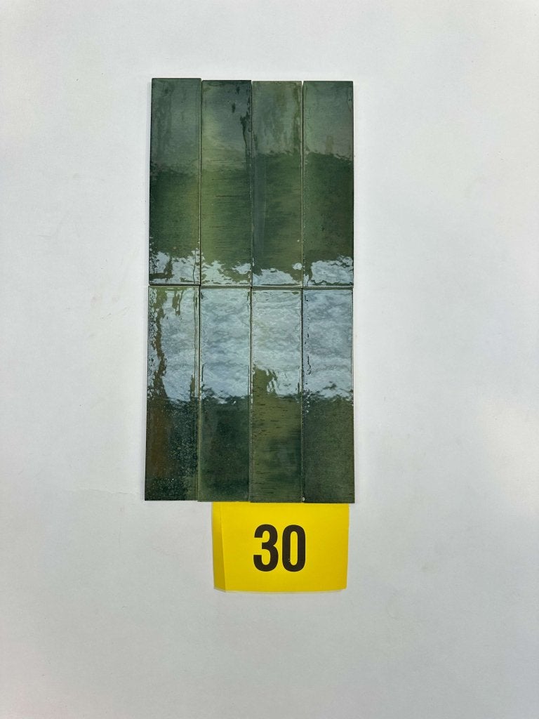 Groene, keramische tegels 6x24cm –  0,52 m² – restpartij, Ophalen, Nieuw, Minder dan 20 cm, 20 tot 40 cm