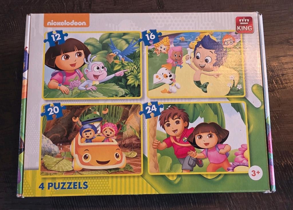 4 Nickelodeon Puzzels: Dora, Umizoomi, Diego, Bubble Guppies, Ophalen of Verzenden