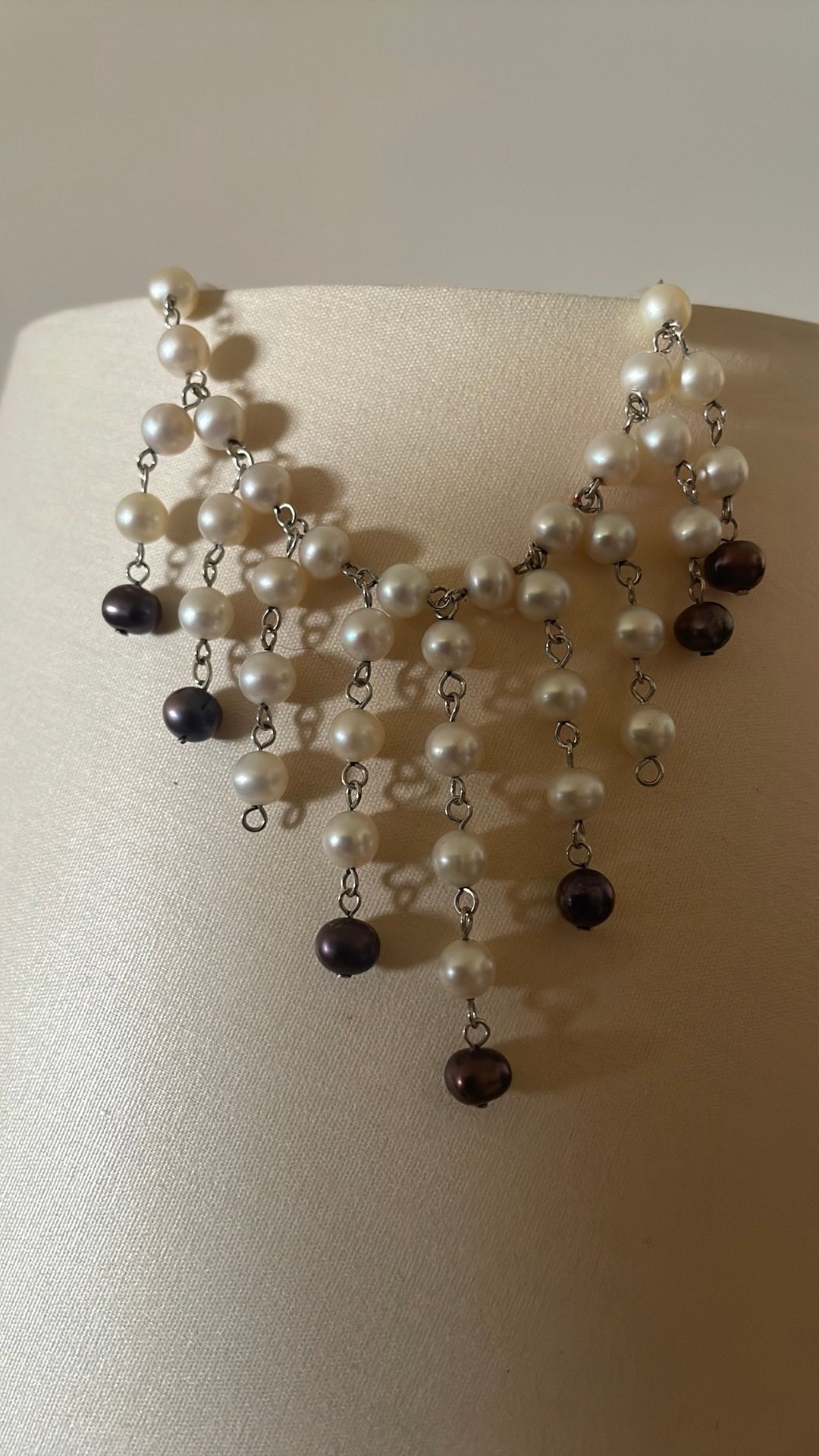 Prachtig zilver collier met echte parels, Ophalen of Verzenden, Zo goed als nieuw, Wit, Zilver