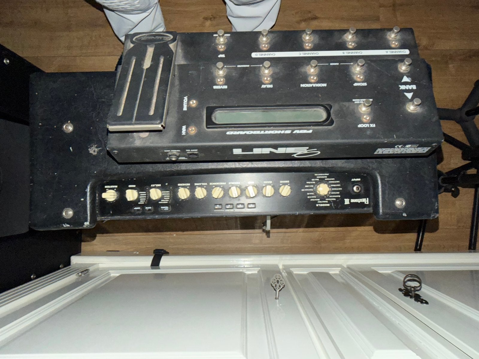 Line 6 Flextone III gitaarversterker met FBV Shortboard, Ophalen, Gebruikt, Gitaar, 100 watt of meer