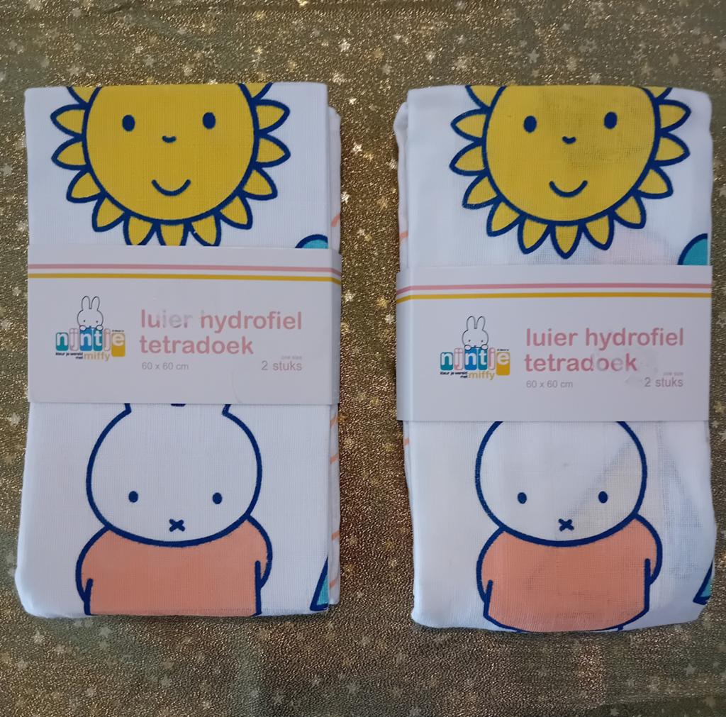 Nijntje Hydrofiel Tetradoek 60x60 cm.2 stuks. Nieuw!, Ophalen, Nieuw