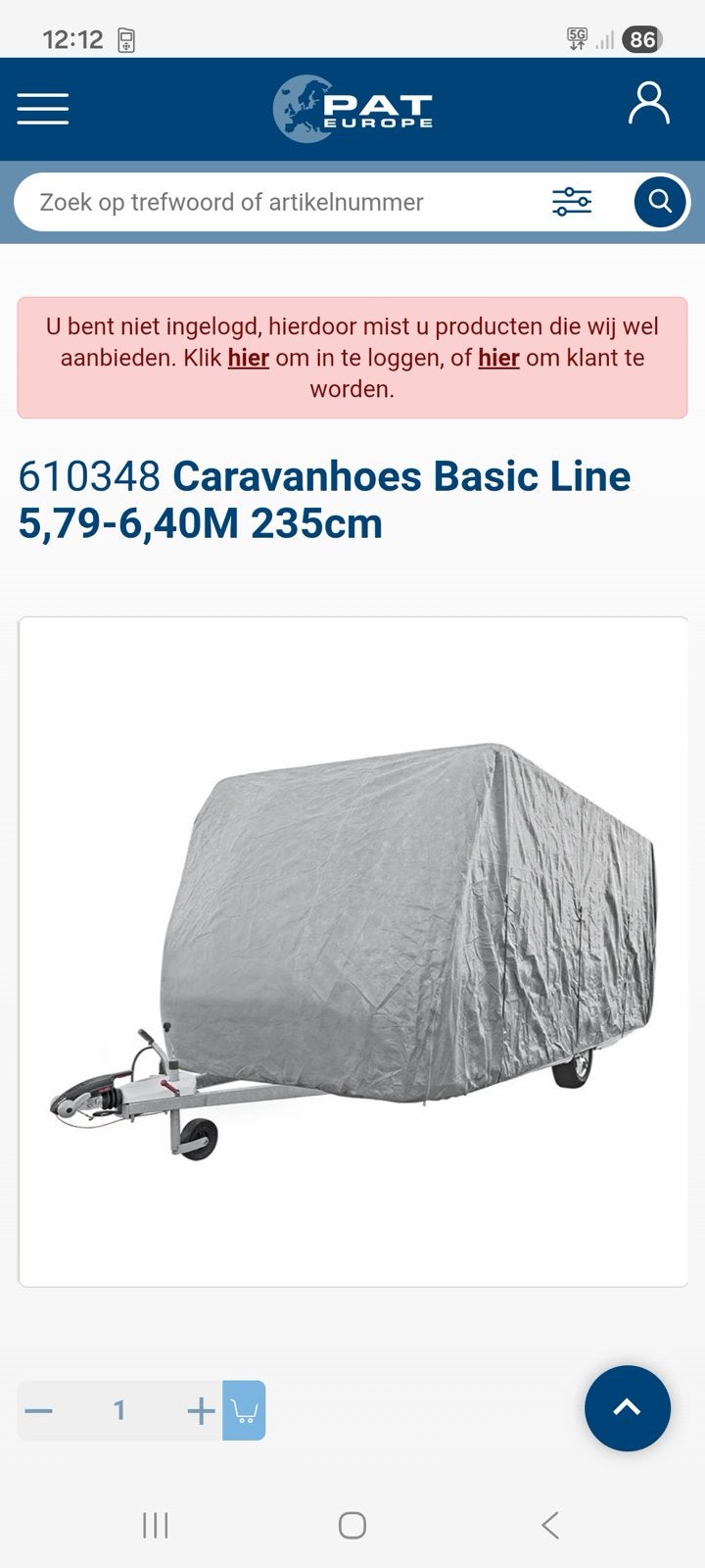 Caravanhoes Basic Line 5,79-6,40M 235cm, Ophalen, Gebruikt