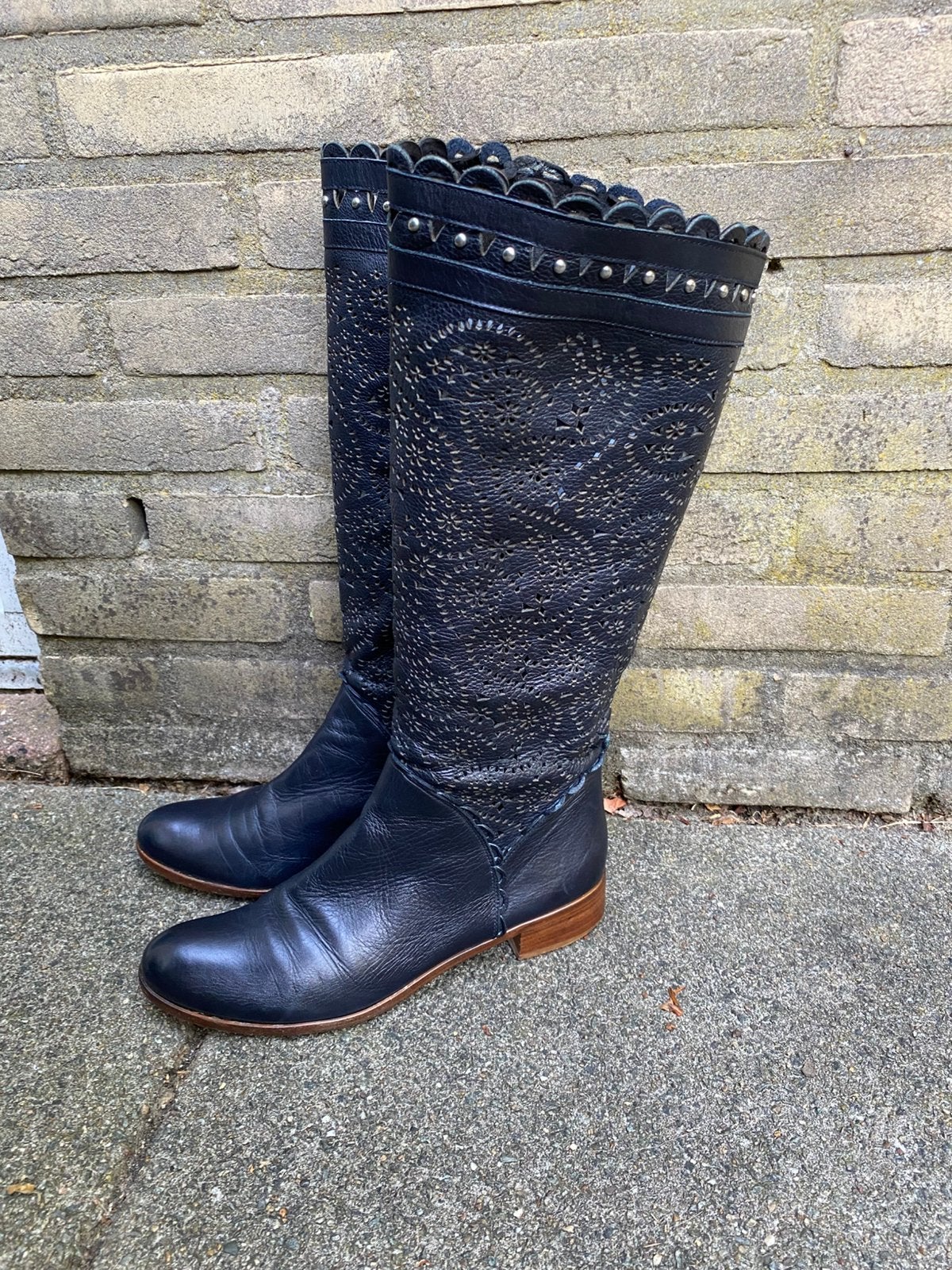 Exclusieve blauwe laarzen van Italo Verita maat 41. IZGS, Kleding | Dames, Schoenen, Hoge laarzen, Blauw, Ophalen of Verzenden