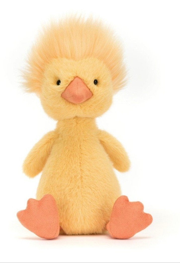 Jellycat Knuffel Eend - Zacht en Schattig, Jellycat, Geel, Ophalen of Verzenden, Zo goed als nieuw
