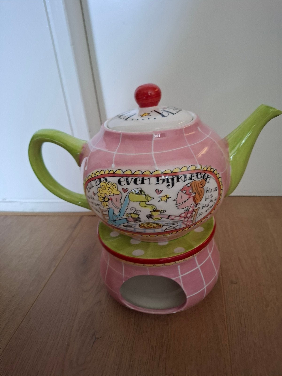 Blond Amsterdam Theepot met theelichthouder., Ophalen, Gebruikt, Aardewerk, Blond Amsterdam